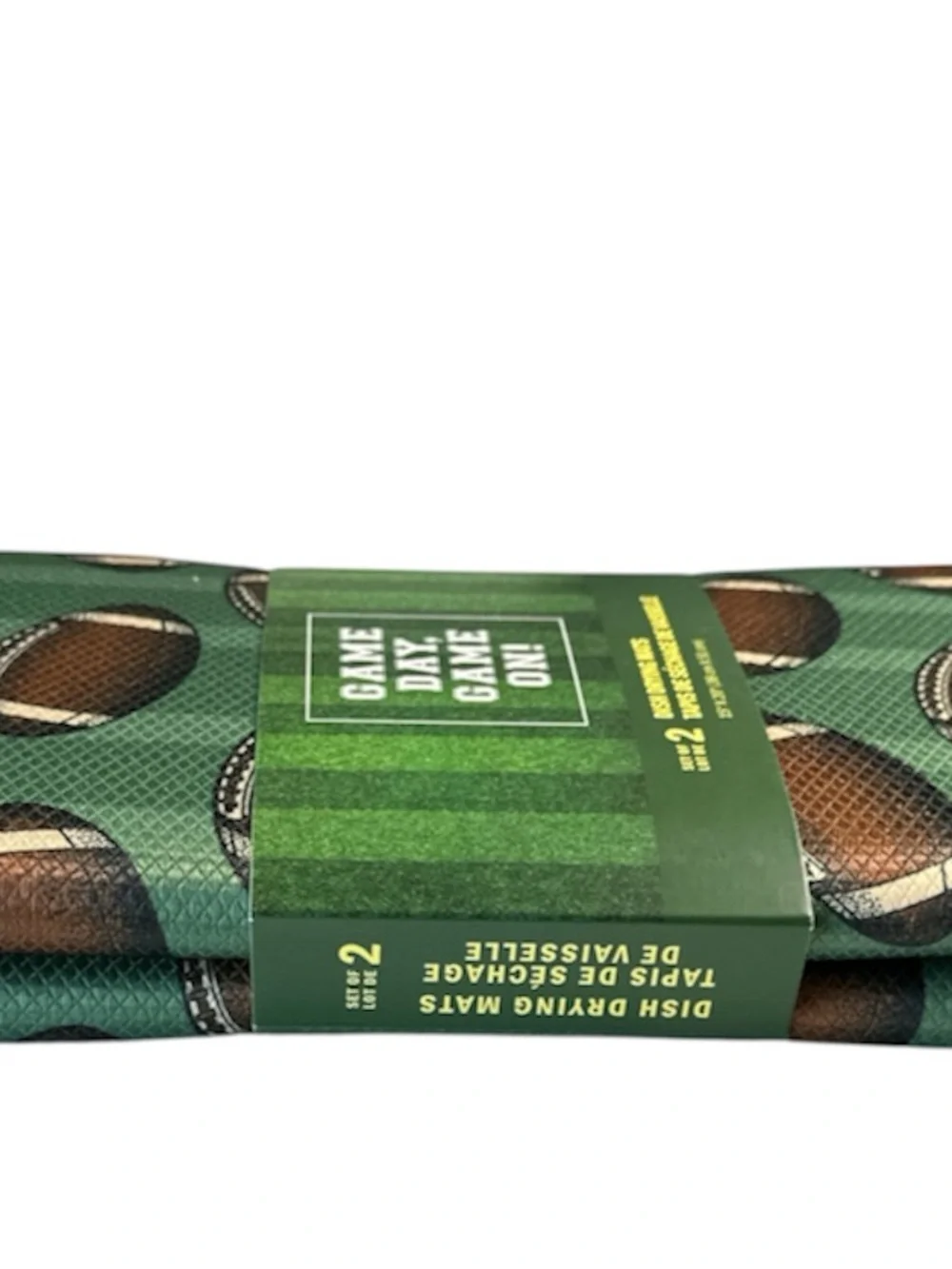 NEW VHTF Game Day, Game On FOOTBALL Dish Drying Mats Set/2